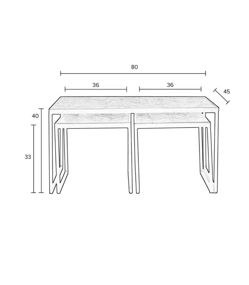 Table Basse Parker Set De 3 Pastel Living