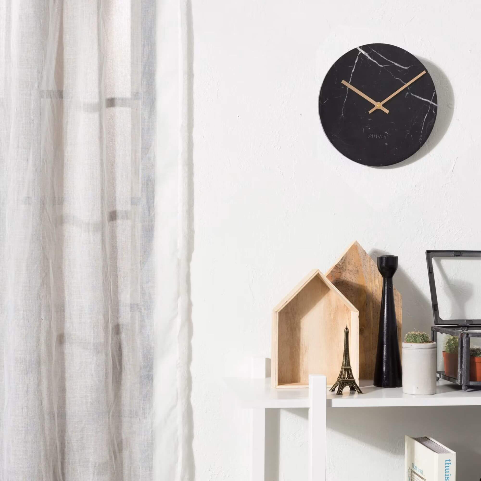 horloge marbre noir & or - ø 25 2 horloge marbre noir & or - ø 25 – image 2