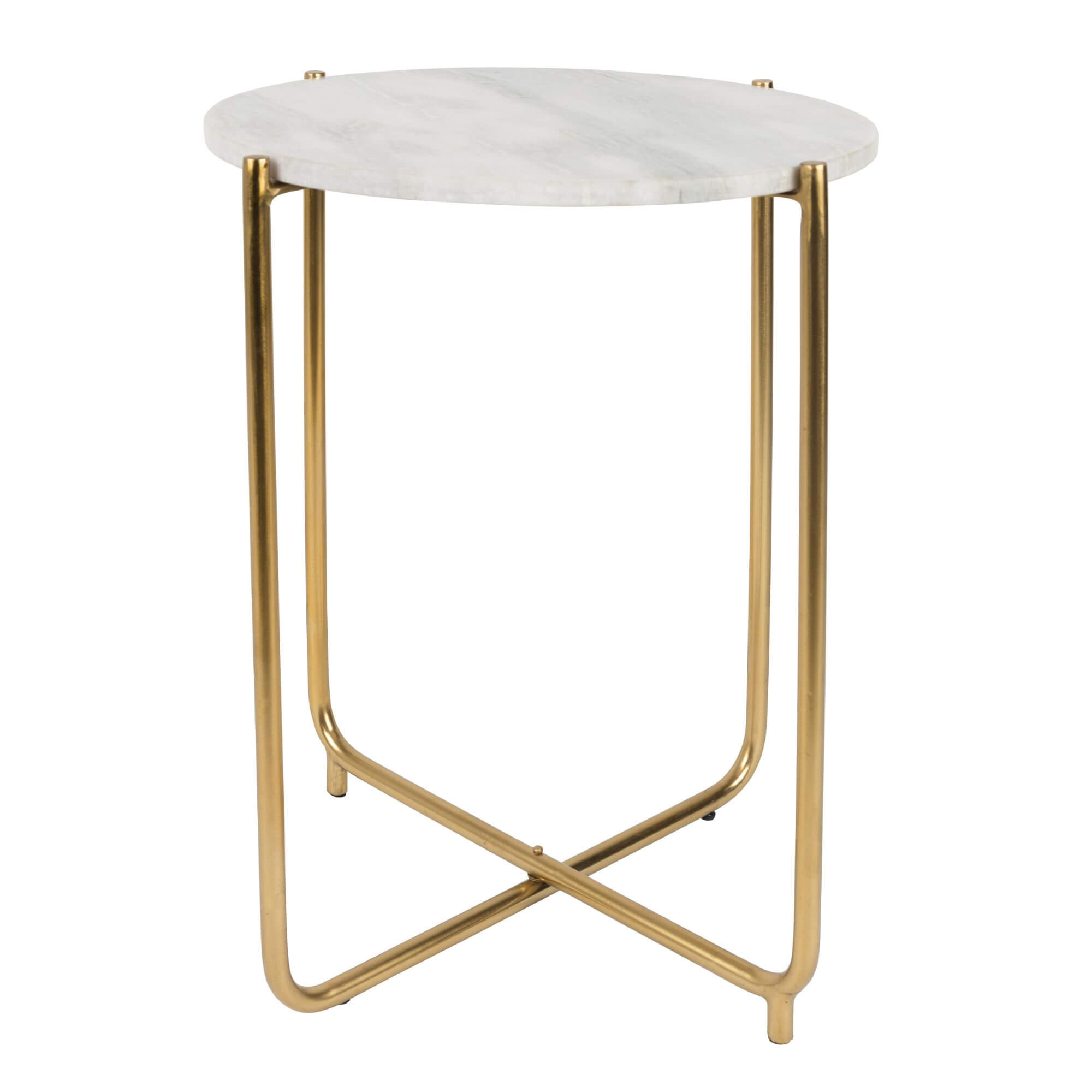 table d'appoint shiny - laiton/marbre blanc 1 table d’appoint shiny laiton et marbre blanc