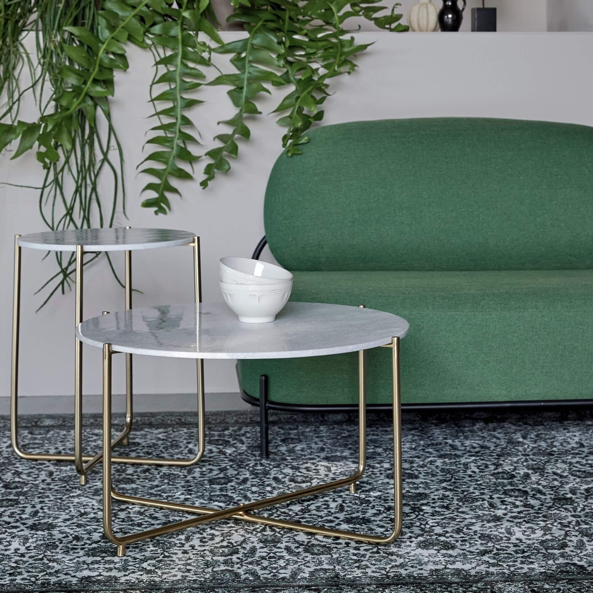 table d'appoint shiny - laiton/marbre blanc 2 table d'appoint shiny - laiton/marbre blanc – image 2
