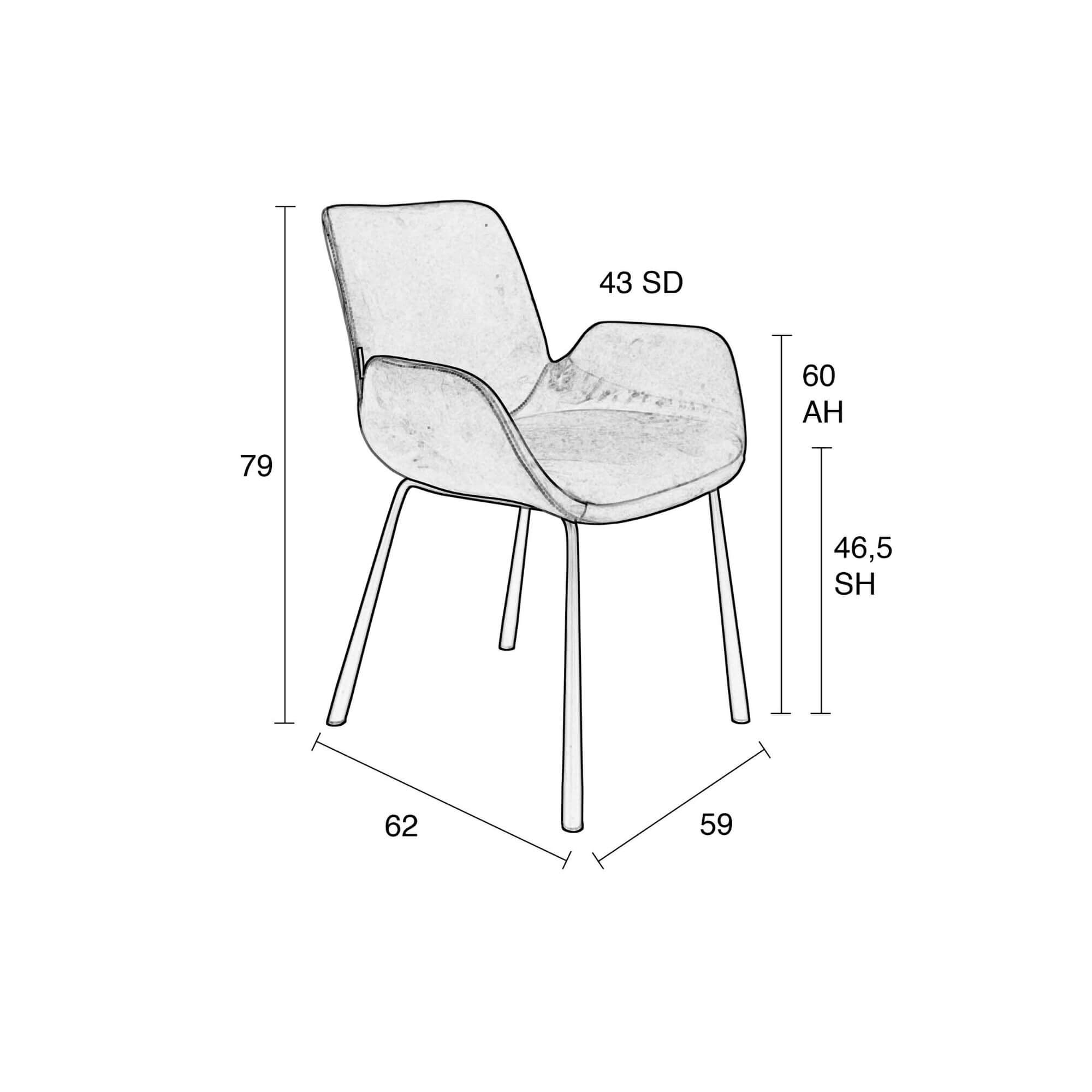 chaise brit - rose poudré 11 chaise brit - rose poudré – image 11