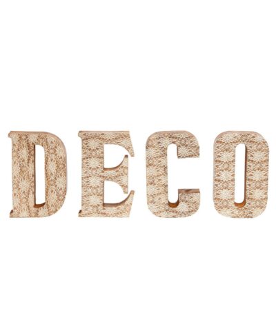 set de 4 lettres deco - bois