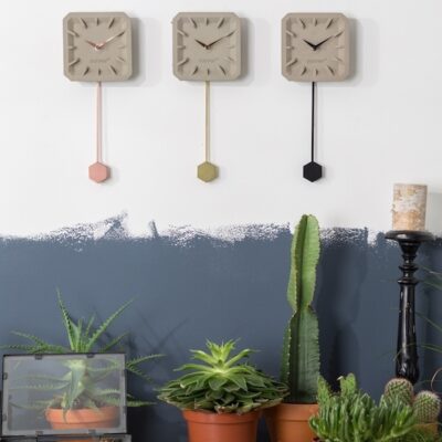 home 67 horloge tik tak time - béton/cuivre