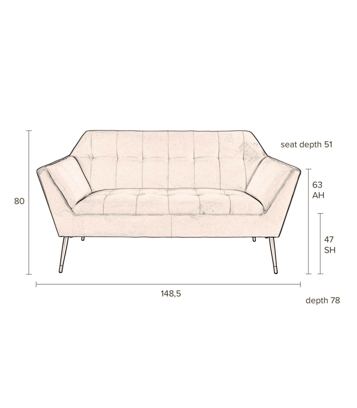 canapé kate - rose poudre- velours/laiton 10 canapé kate - rose poudre- velours/laiton – image 10