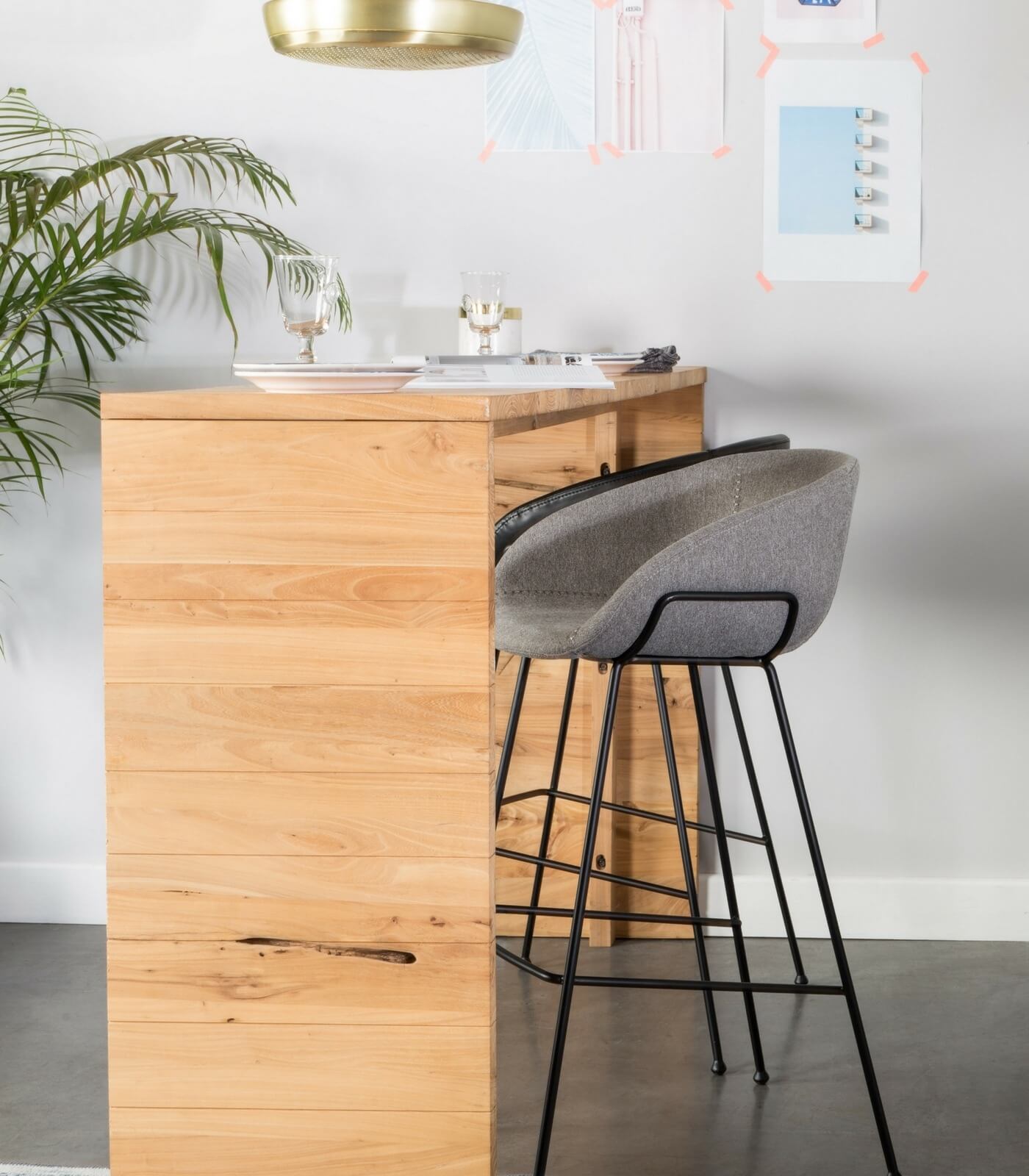 tabouret de bar feston - gris 2 tabouret de bar feston - gris – image 2