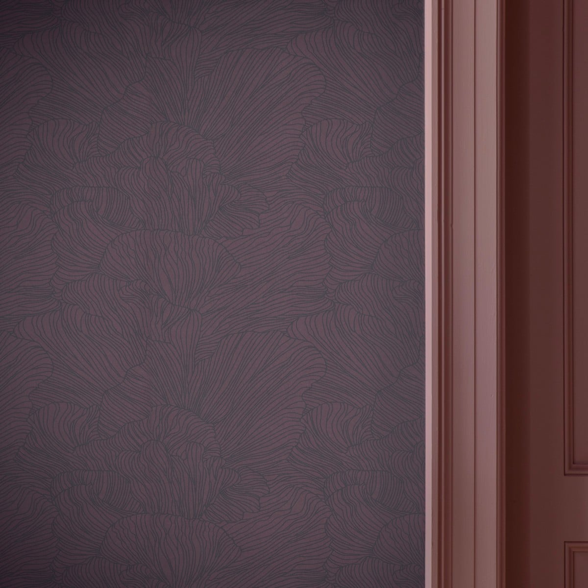 papier-peint coral - bordeaux/bleu fonce 3 papier-peint coral - bordeaux/bleu fonce – image 3