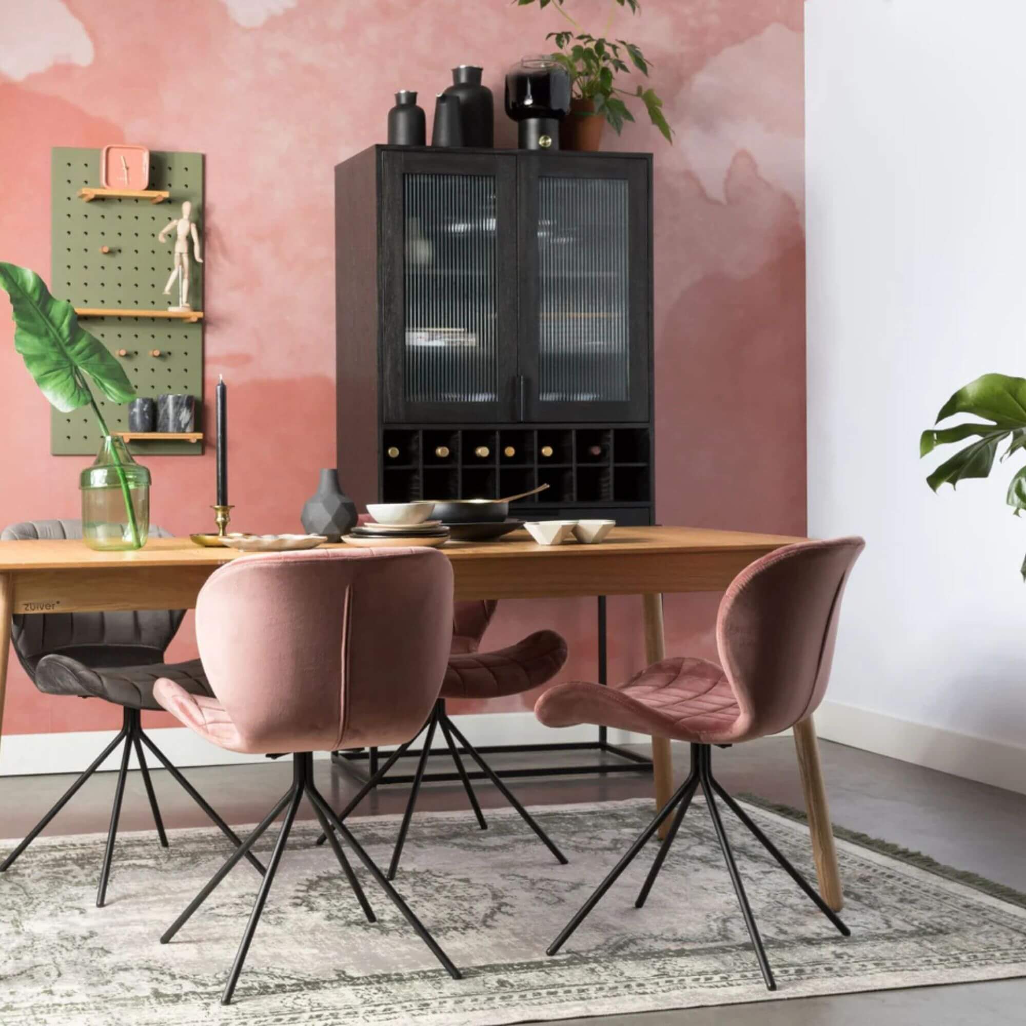 chaise omg - velours - rose poudré 4 chaise omg - velours - rose poudré – image 4