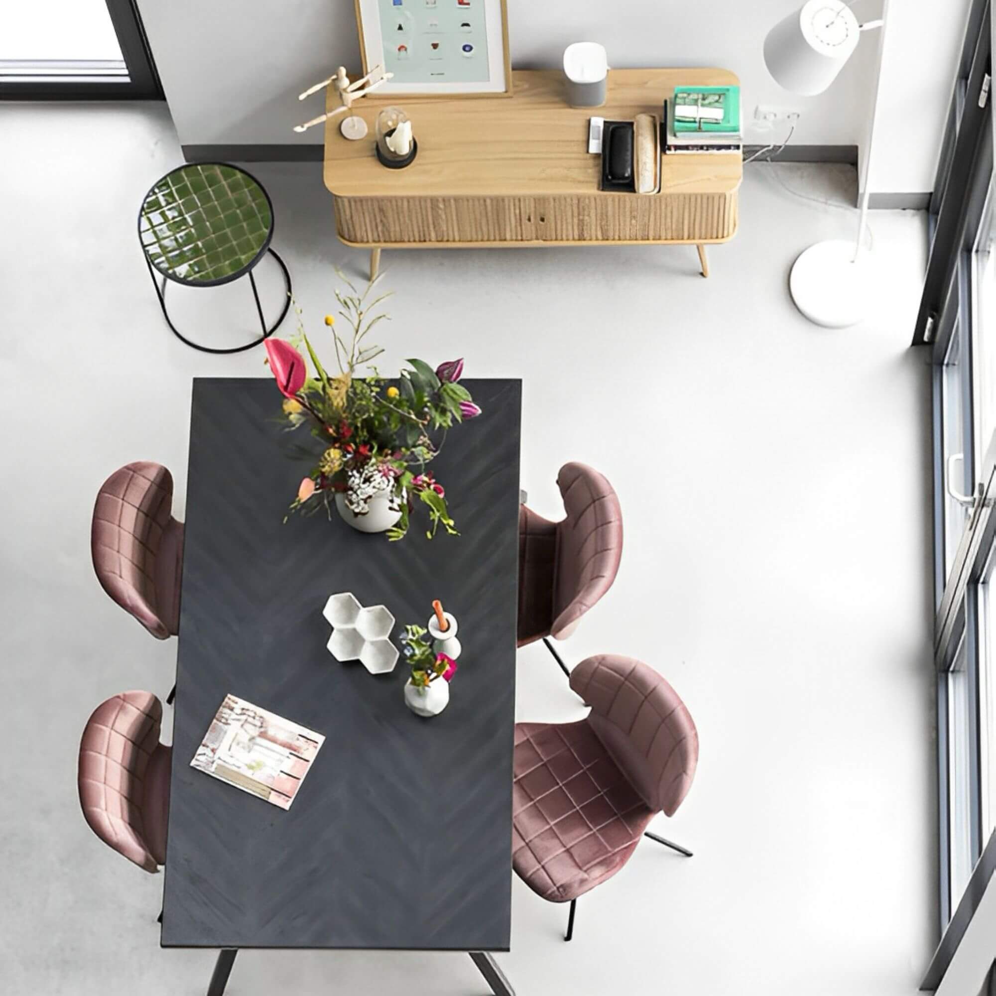 chaise omg - velours - rose poudré 2 chaise omg - velours - rose poudré – image 2