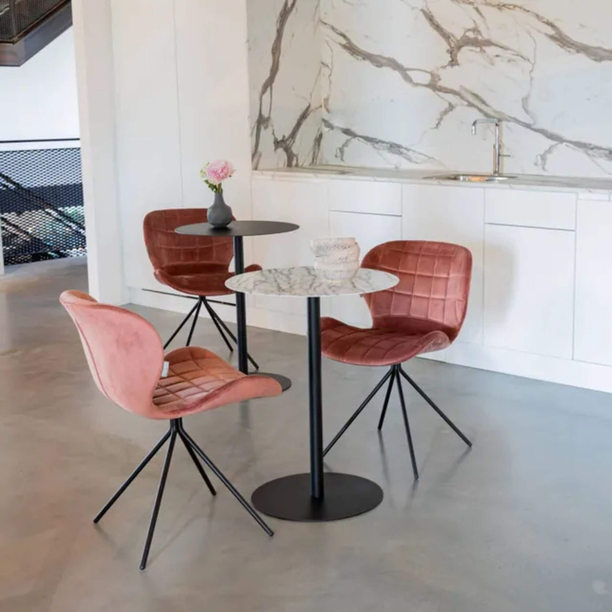 chaise omg - velours - rose poudré 5 chaise omg - velours - rose poudré – image 5