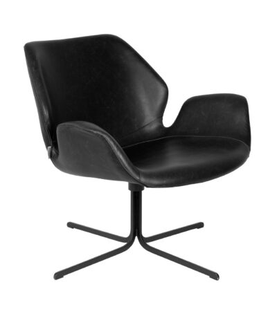 fauteuil pivotant lounge nikki - noir