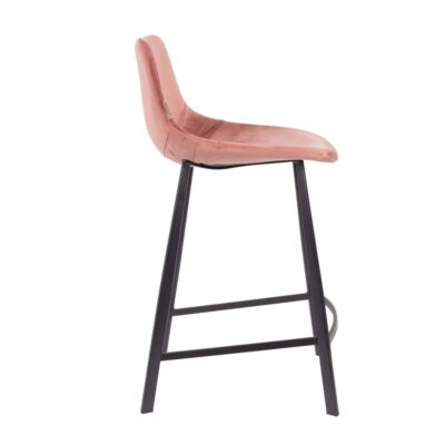 home 70 tabouret de bar franky - velours rose poudré