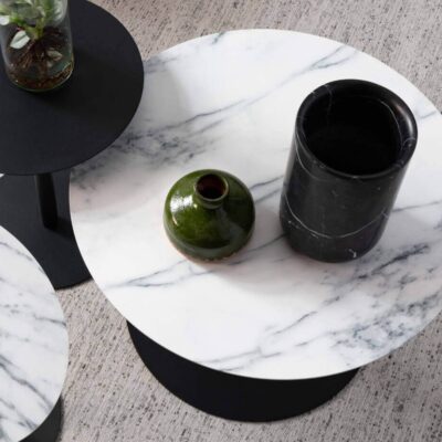 table d'appoint snow effet marbre m - ø 60 x h 40 cm