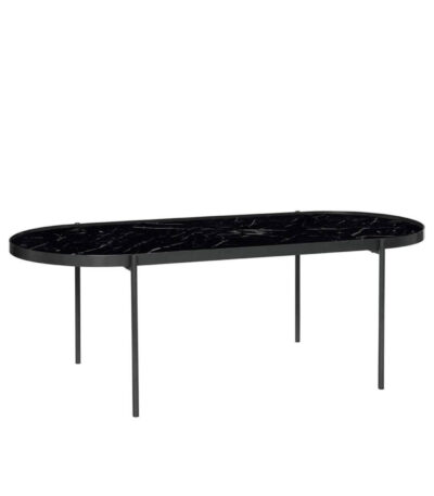 table basse cupid - effet marbré noir - 120 x 50 cm