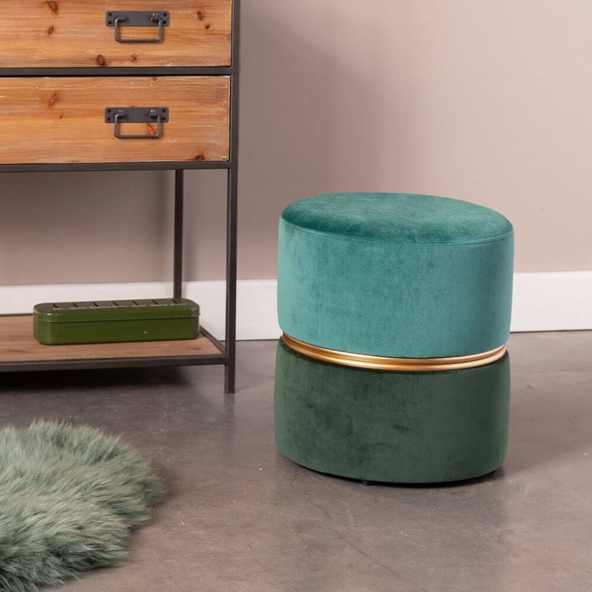 pouf bubbly - forest - ø 35 x h 39 cm 2 pouf bubbly - forest - ø 35 x h 39 cm – image 2