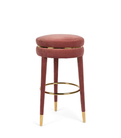 home 90 tabouret de bar macaron - h 74 cm - rose (ignifugé)