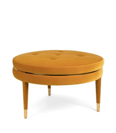 ottoman macaron - ø 74 x h 48 cm - moutarde (ignifugé)