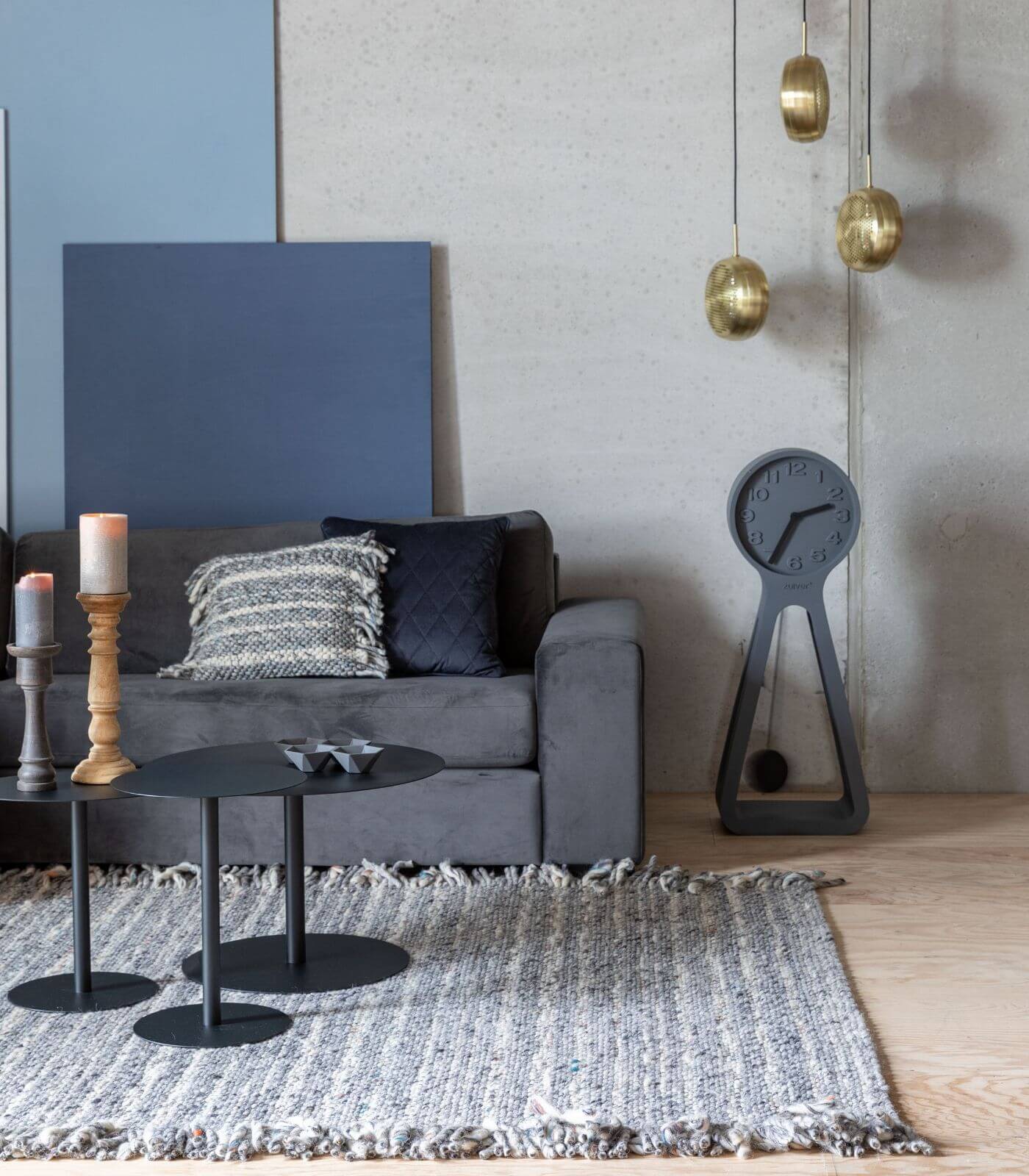 tapis frills gris/bleu 100% laine - 170 x 240 cm 4 tapis frills gris/bleu 100% laine - 170 x 240 cm – image 4