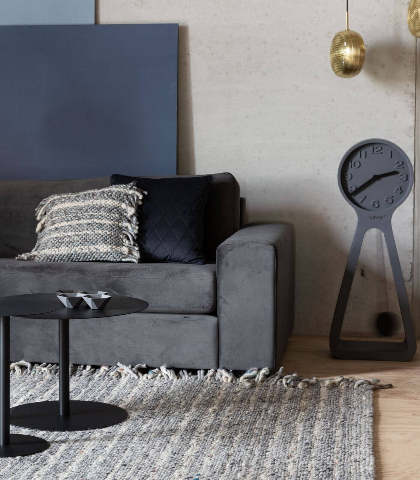 tapis frills gris/bleu 100% laine - 170 x 240 cm 5 tapis frills gris/bleu 100% laine - 170 x 240 cm – image 5