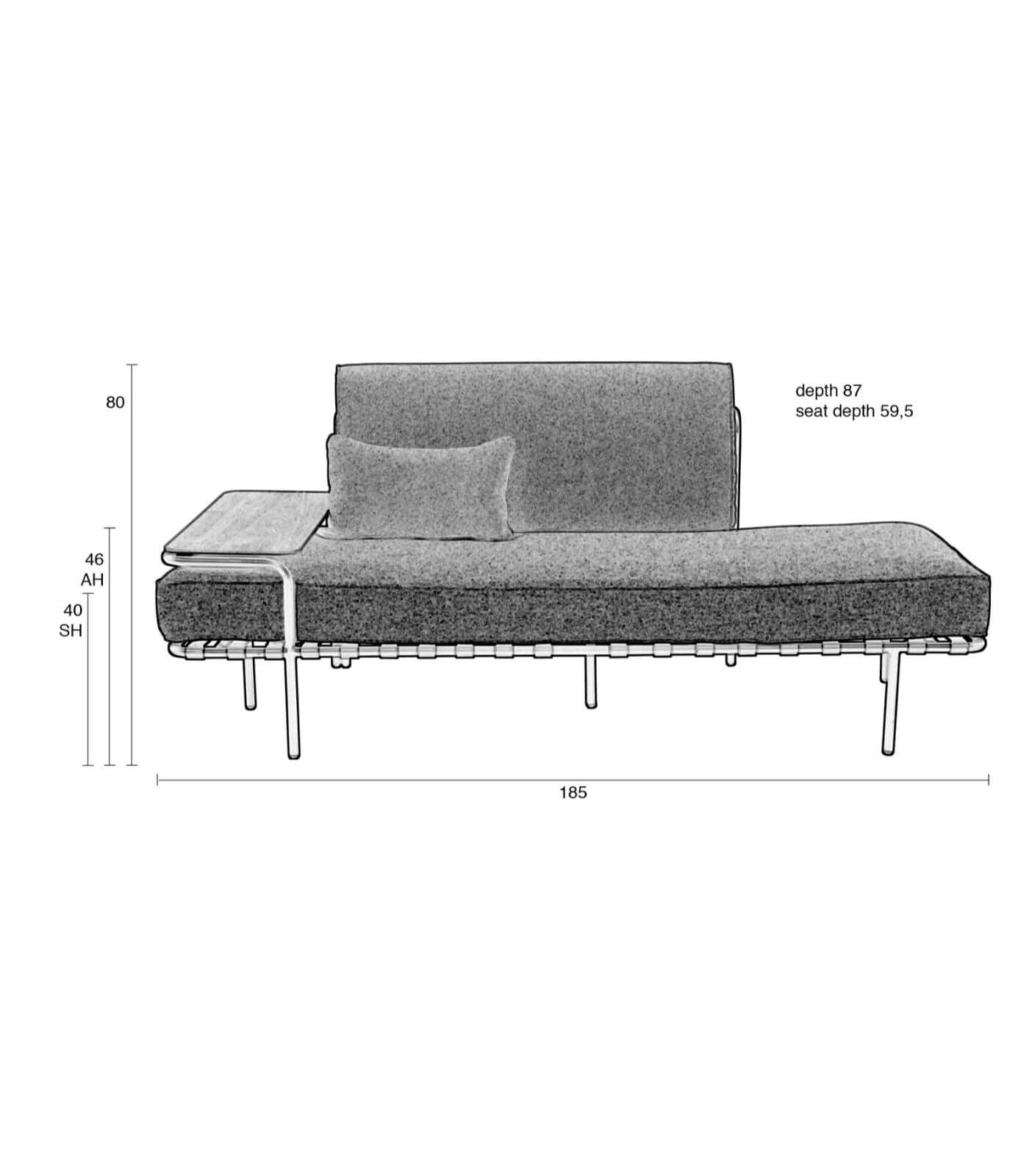 canapé/daybed star saumon/gris - l 185 cm 15 canapé/daybed star saumon/gris - l 185 cm – image 15