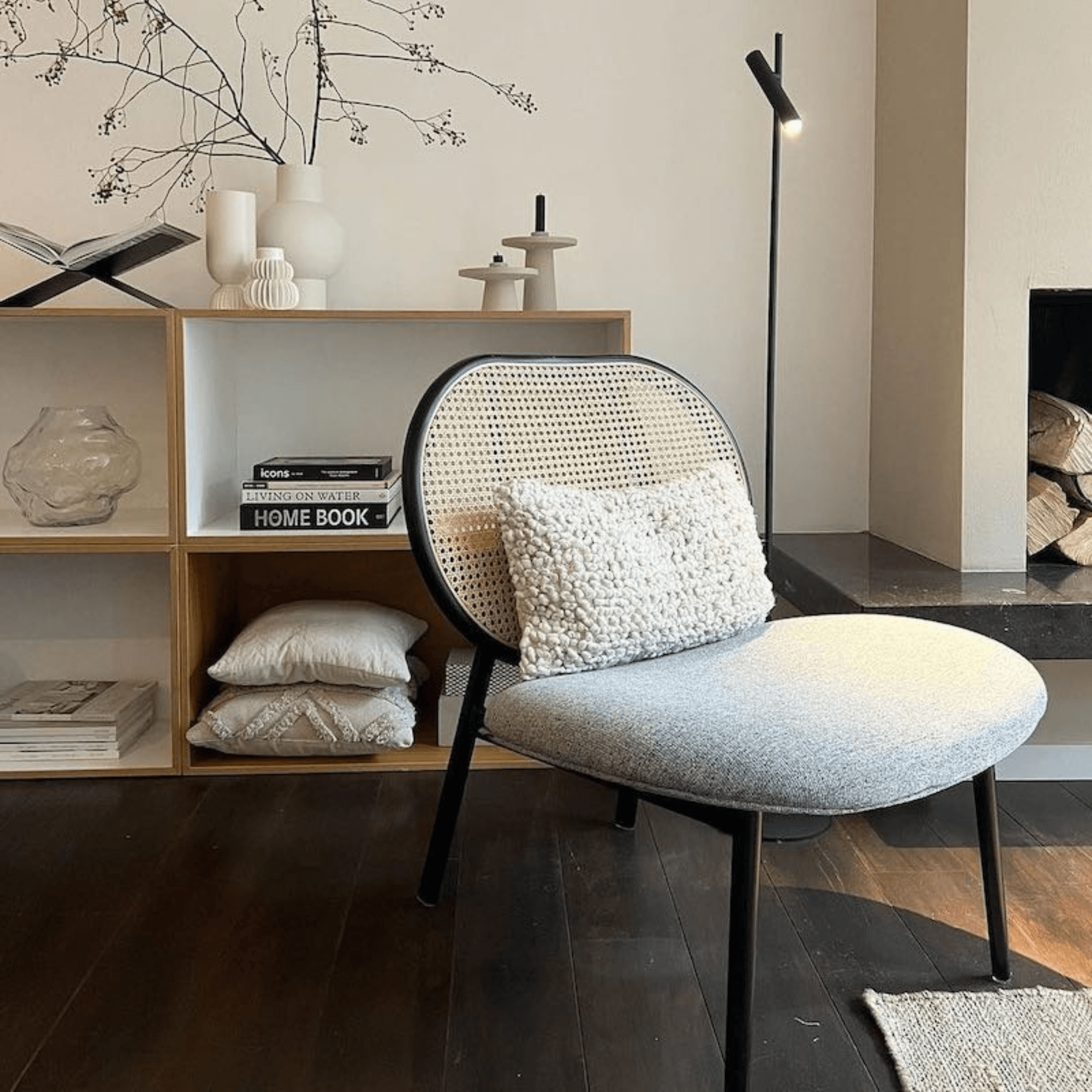 fauteuil lounge spike - cannage/gris 5 fauteuil lounge spike - cannage/gris – image 5