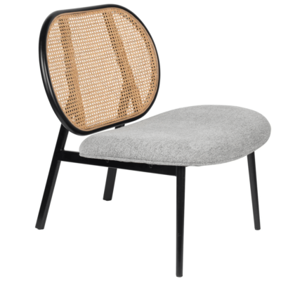 home 62 fauteuil lounge spike - cannage/gris