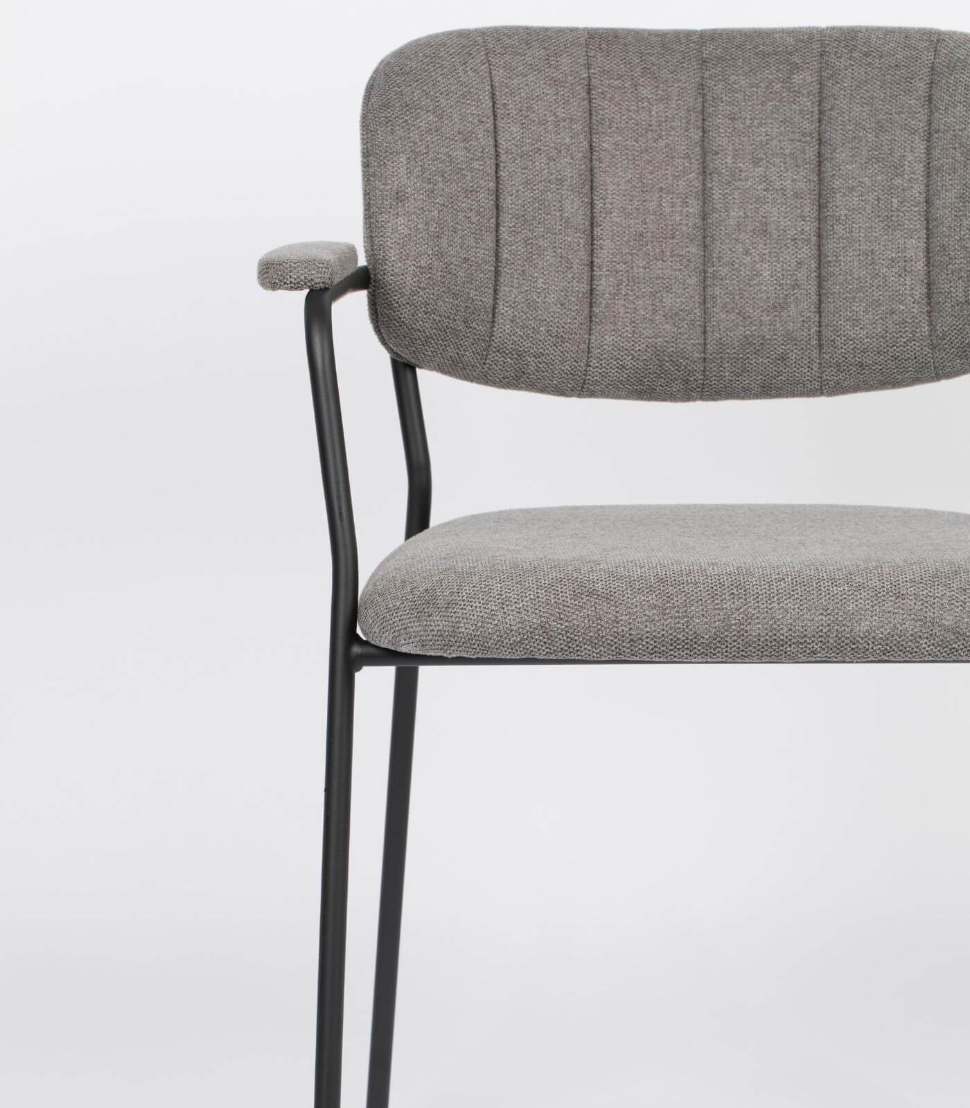 chaise/accoudoirs jolien - gris clair/ pieds noirs 4 chaise/accoudoirs jolien - gris clair/ pieds noirs – image 4