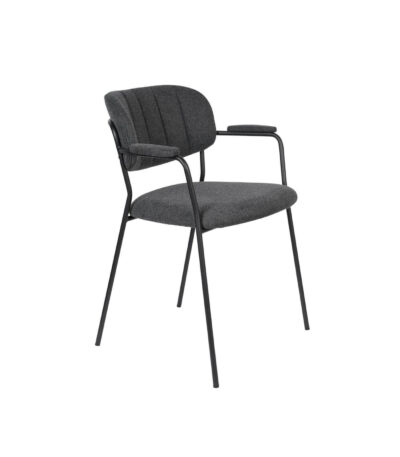 chaise/accoudoirs jolien - gris anthracite/noir