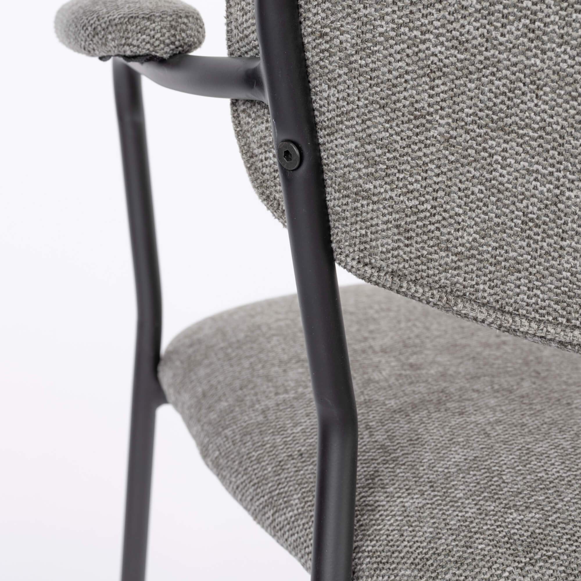 chaise/accoudoirs jolien - gris clair/ pieds noirs 8 chaise/accoudoirs jolien - gris clair/ pieds noirs – image 8