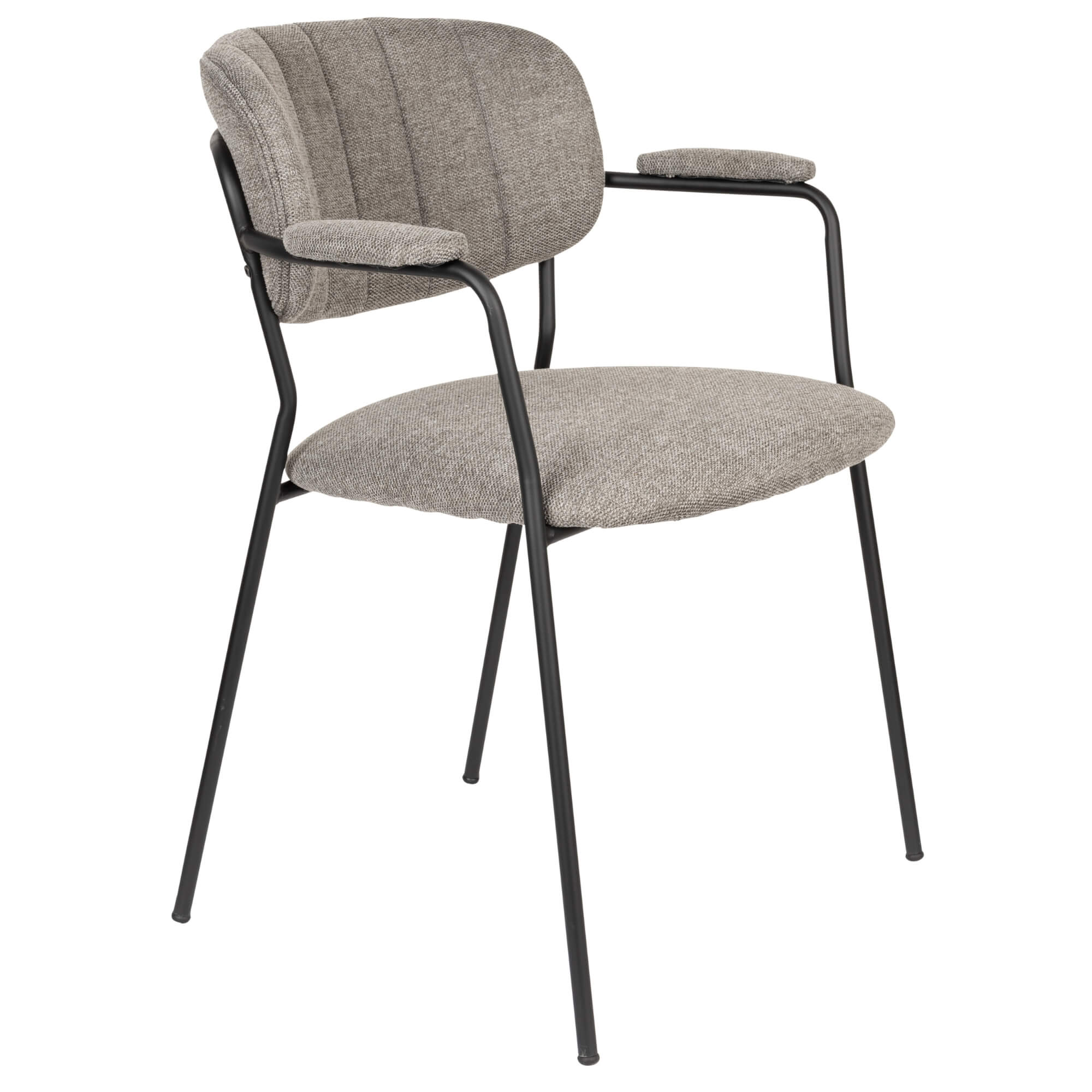 chaise/accoudoirs jolien - gris clair/ pieds noirs 1 chaise/accoudoirs jolien - gris clair/ pieds noirs