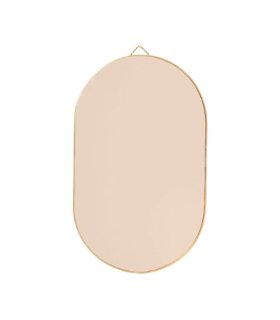 miroir mural oval rose gold - h 43 x 26 cm