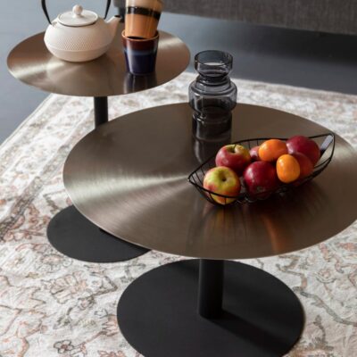 Table basse Snow - Doré brossé - Ø 60 x H 35 cm 