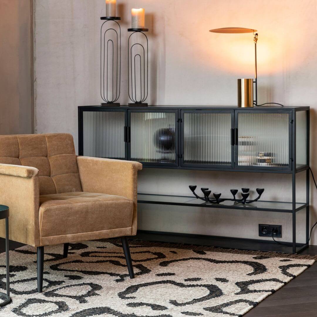 buffet/vaisselier haut boli - l 150 x h 90 cm 2 buffet/vaisselier haut boli - l 150 x h 90 cm – image 2