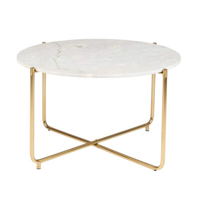 home 82 table basse shiny - marbre blanc - ø 70 x h 40 cm