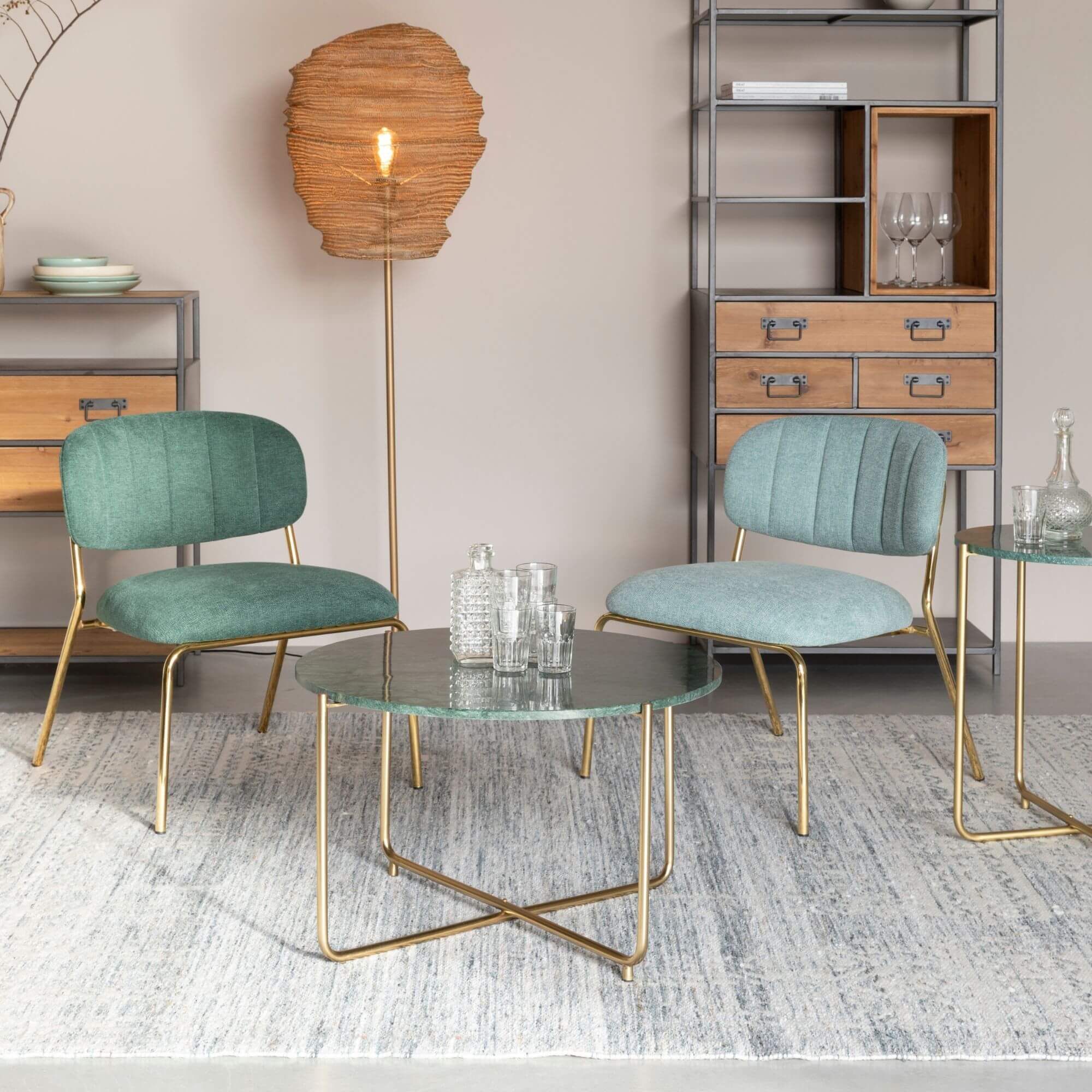 table basse shiny - marbre vert - ø 70 x h 40 cm 2 table basse shiny - marbre vert - ø 70 x h 40 cm – image 2