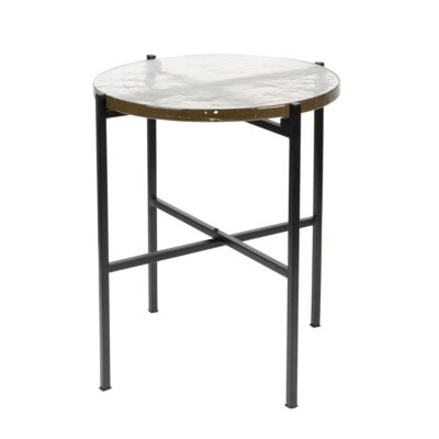Table d'appoint Vidrio - Noir - Ø 40 x H 45 cm