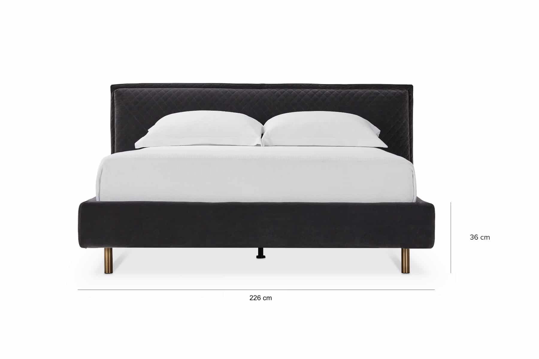 lit double 180 x 200 cm - norfolk matelassé - furninova 20 902736-bed-quilted-upholstery-queen-grey-norfolk-dimensions