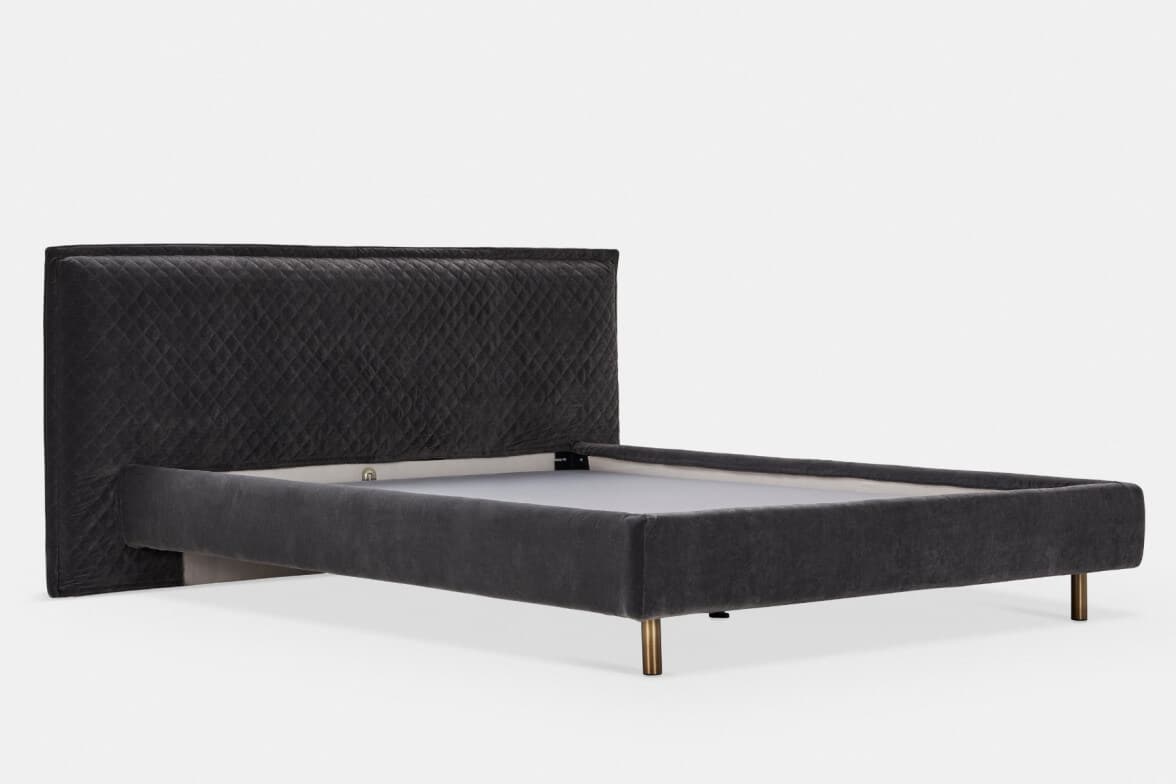 lit double 180 x 200 cm - norfolk matelassé - furninova 16 902736-bed-quilted-upholstery-queen-grey-norfolk-3-angle_1