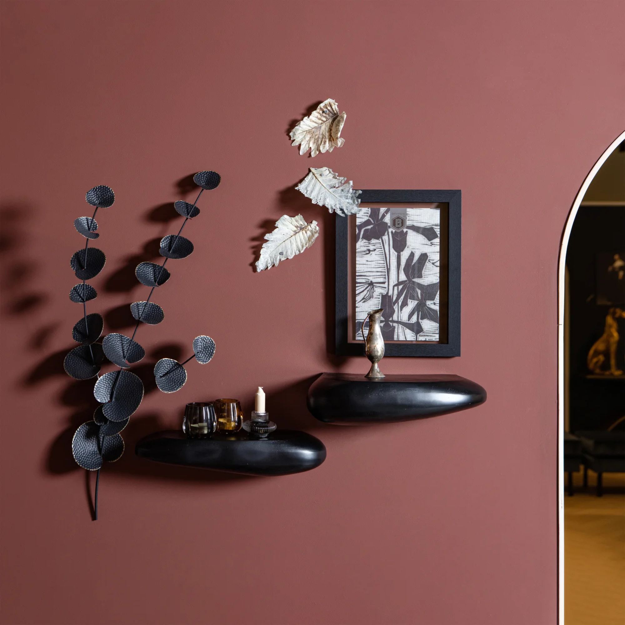 étagère murale rock - 60 cm - métal noir 3 étagère murale rock - 60 cm - métal noir – image 3