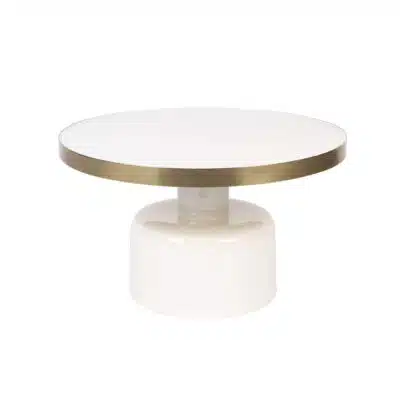 home 68 table basse glam - blanc - ø 60 x h 35 cm