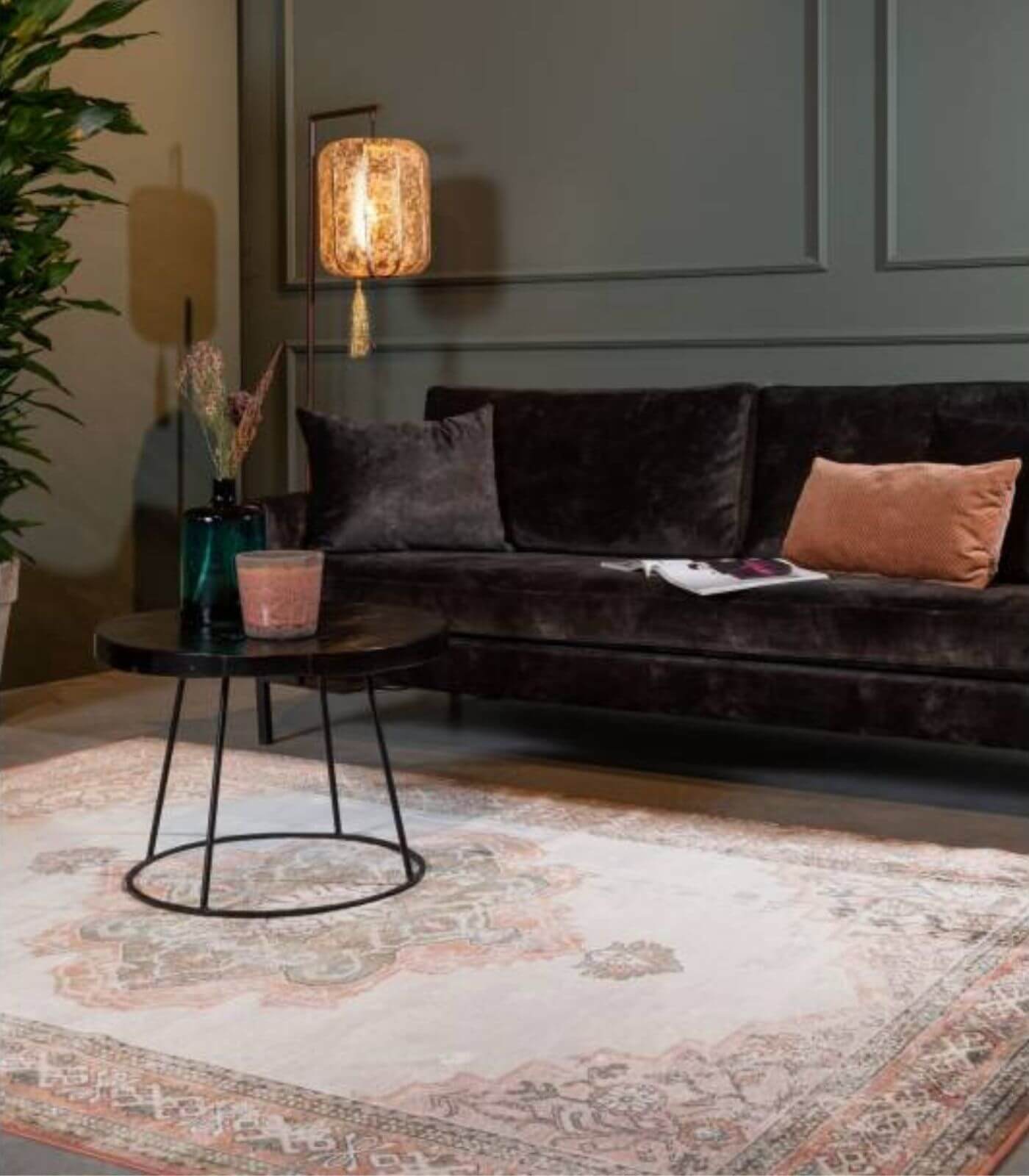 tapis mahal - pink/olive - 170 x 240 cm 2 tapis mahal - pink/olive - 170 x 240 cm – image 2