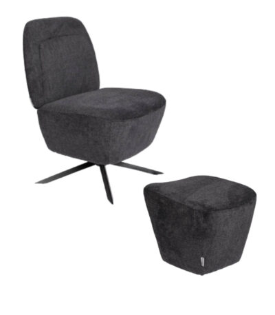 home 60 fauteuil pivotant + repose-pieds dusk (ignifugé)