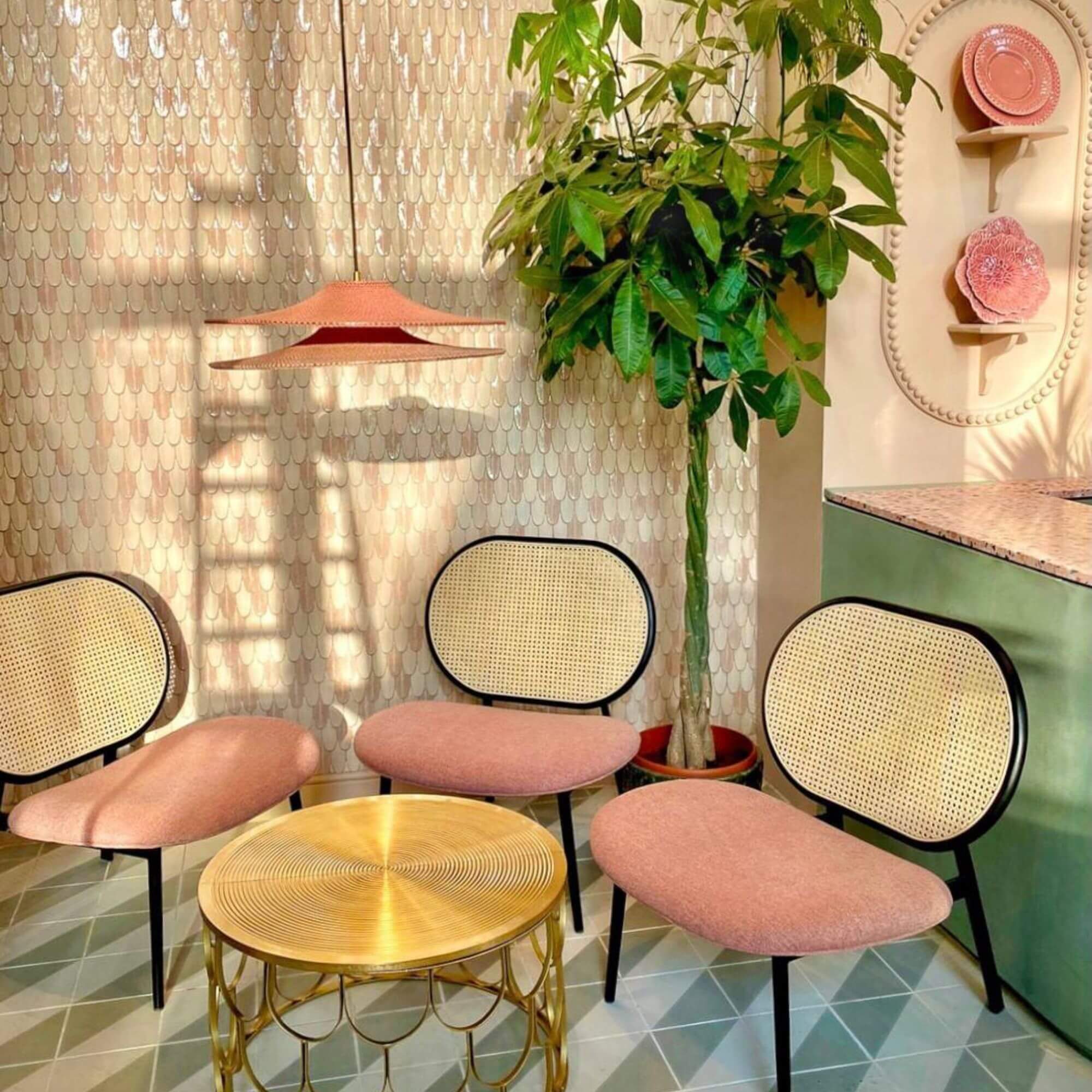 fauteuil lounge spike - cannage/rose 4 fauteuil lounge spike - cannage/rose – image 4