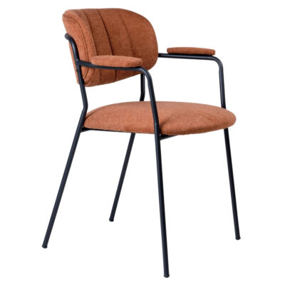 chaise/accoudoirs jolien - terracota | pieds noirs
