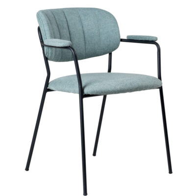 chaise/accoudoirs jolien - vert eau | pieds noirs