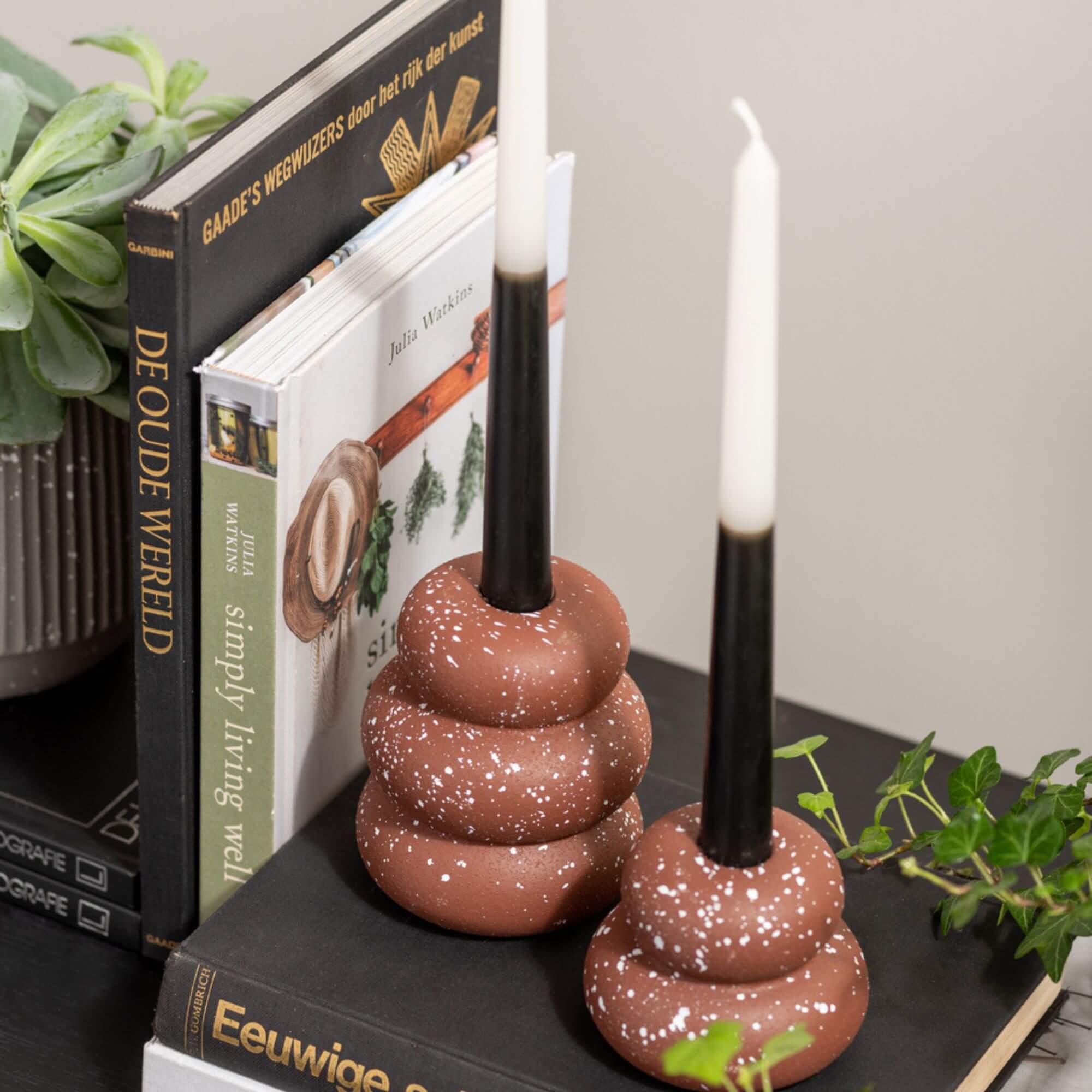 bougeoir/déco speckles rings - terracotta - l 2 bougeoir/déco speckles rings - terracotta - l – image 2