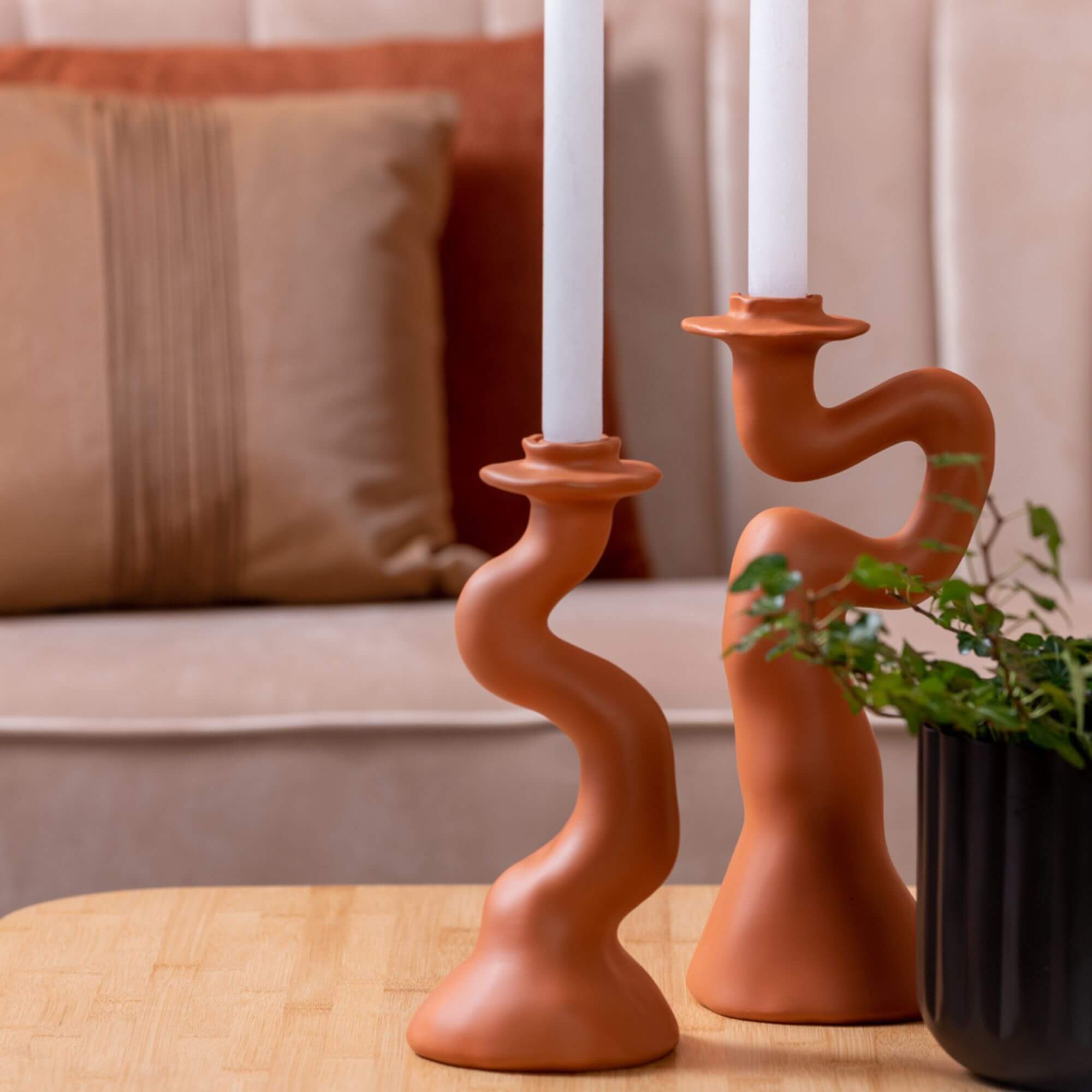 bougeoir/déco swirl - terracotta - m 2 bougeoir/déco swirl - terracotta - m – image 2