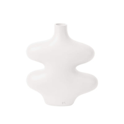 vase organic curves - blanc - s