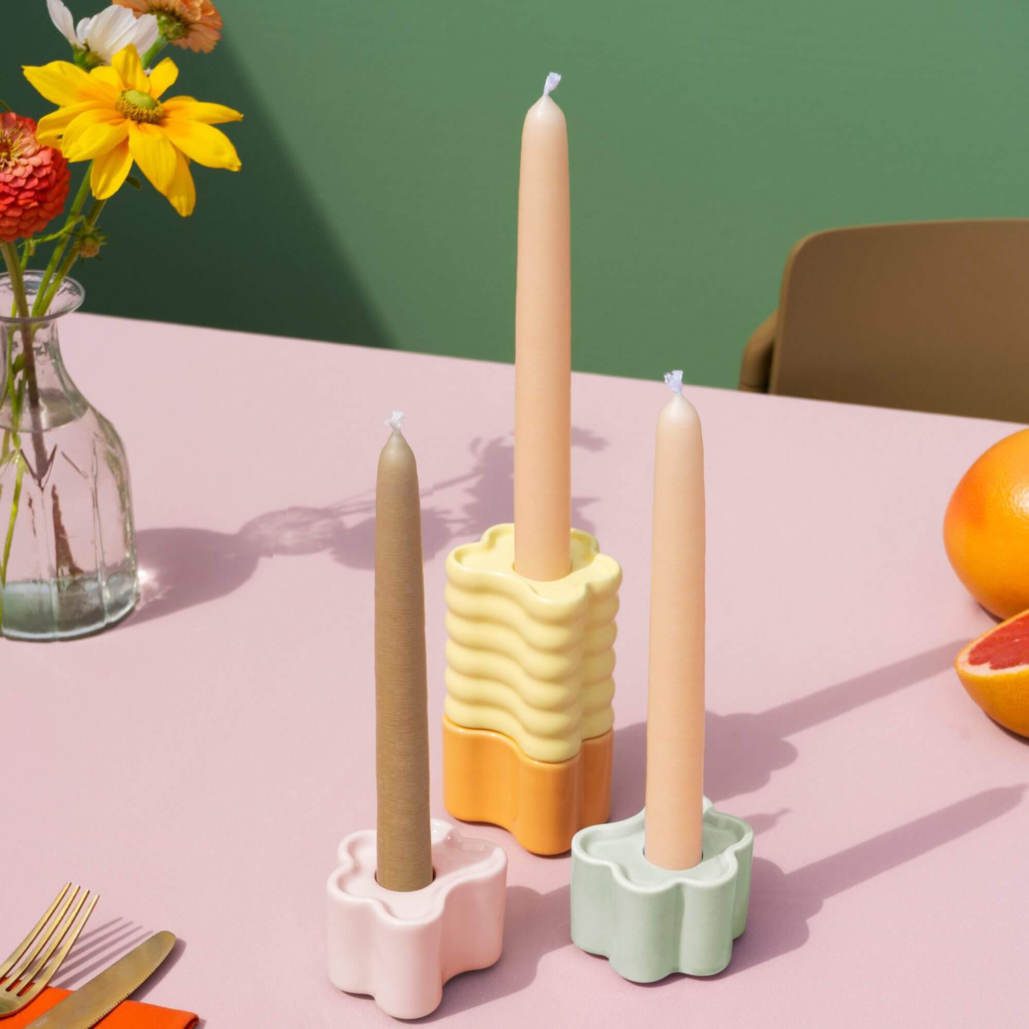 bougeoir flora - jaune - l 3 bougeoir flora - jaune - l – image 3