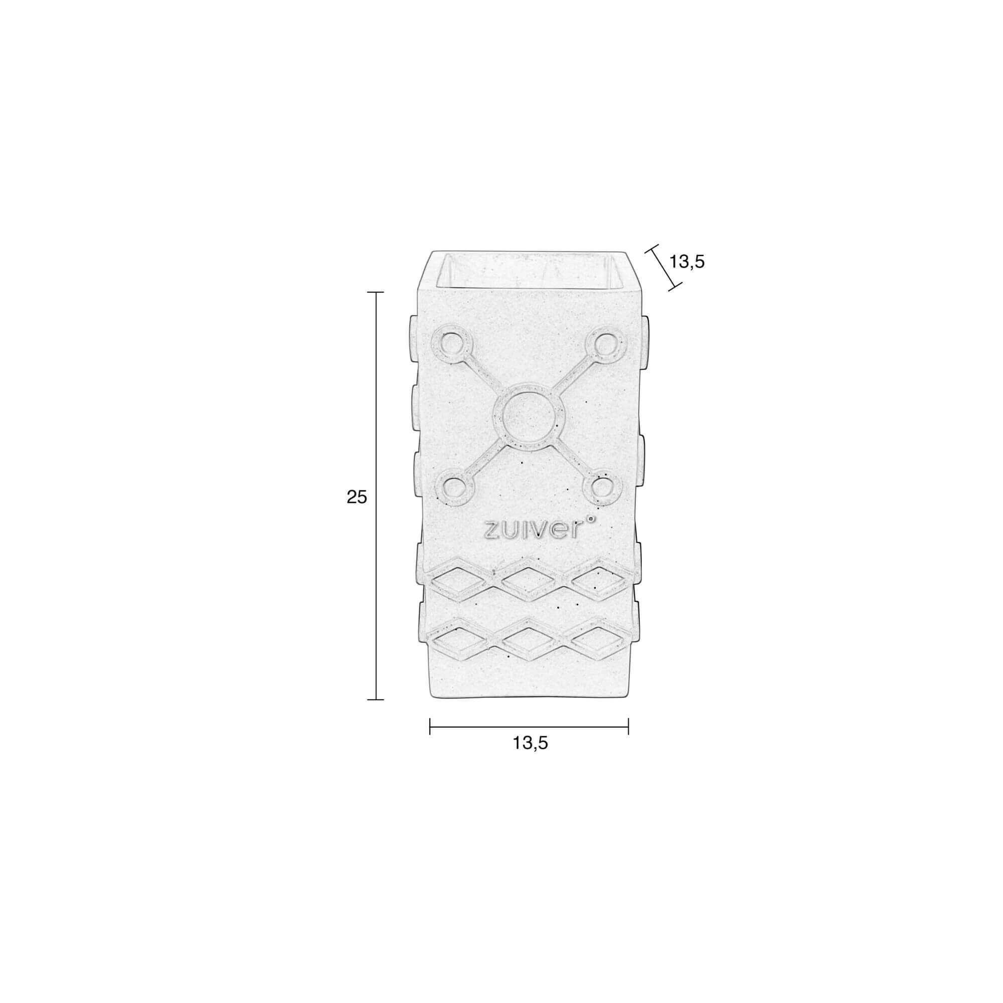 vase carré graphique béton - gris 6 vase carré graphique béton - gris – image 6