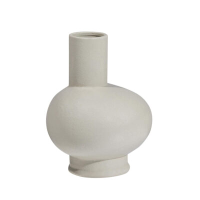 vase tank porcelaine - h 22 cm - beige